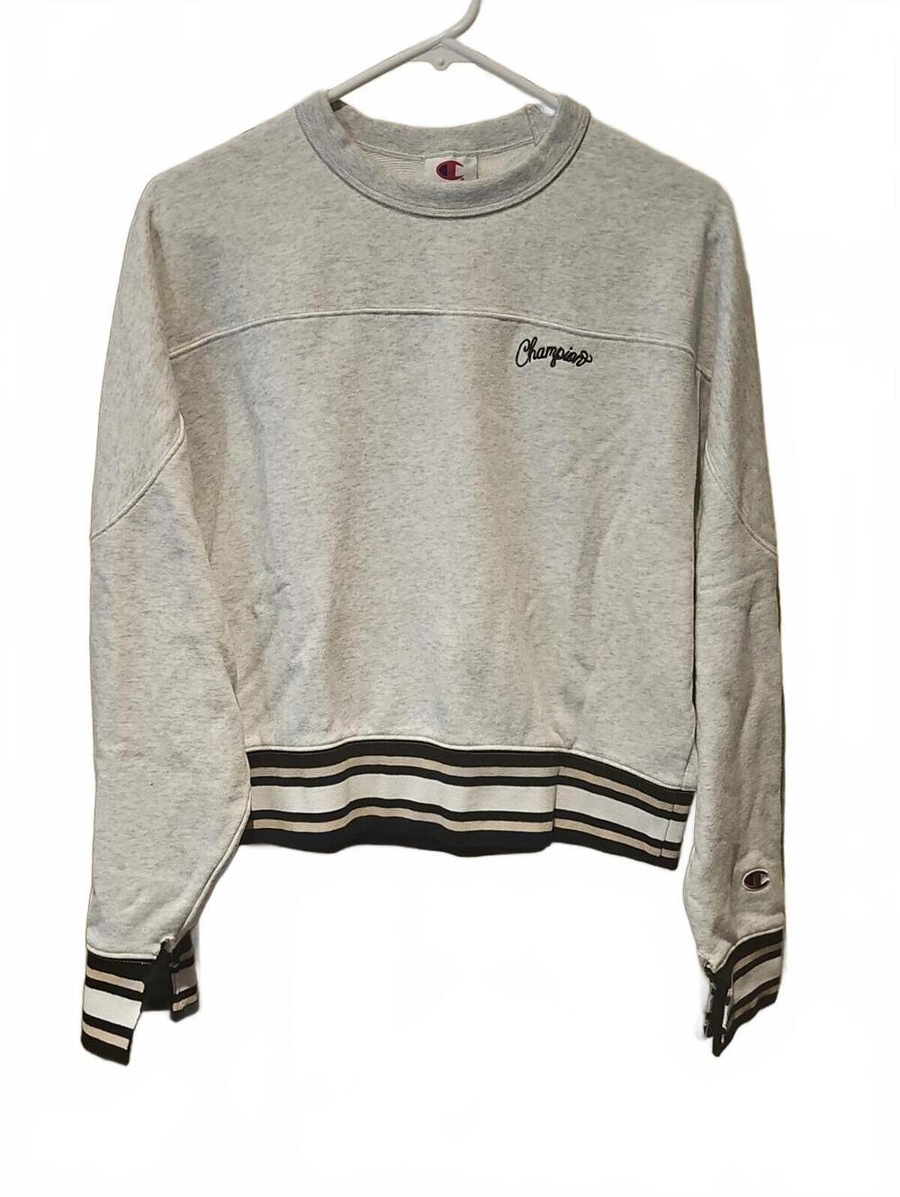 Champion Sweatshirt Small Crop Varsity Style 90's Vintage Cut Sleeves